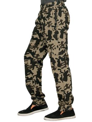 green cotton full length track pant - 15420200 - Standard Image - 2