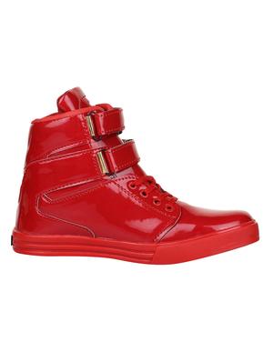 red Patent Leather lace up sneakers - 15420344 - Standard Image - 2
