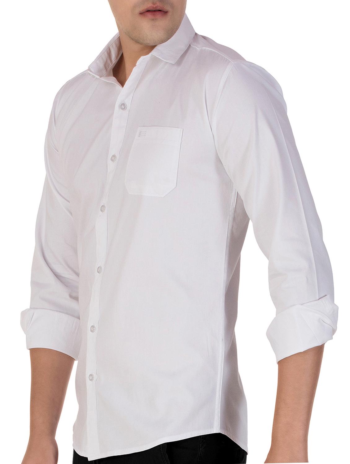 white cotton casual shirt - 15420393 - Zoom Image - 2