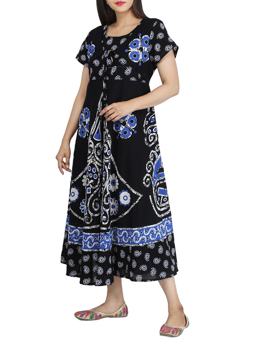 a-line pockets printed kurta - 15420417 - Zoom Image - 2