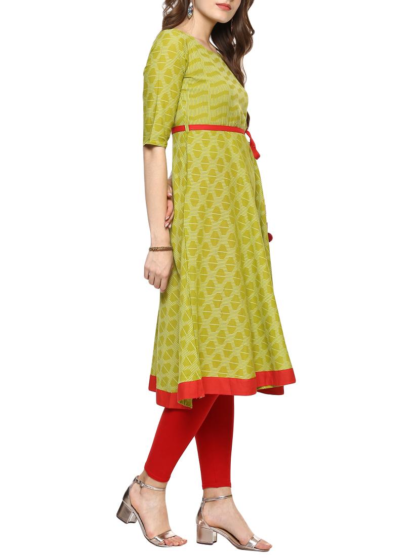 a-line printed kurta - 15420513 - Zoom Image - 2