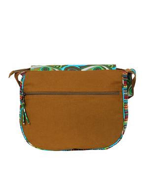 brown canvas regular sling bag - 15421031 - Standard Image - 2