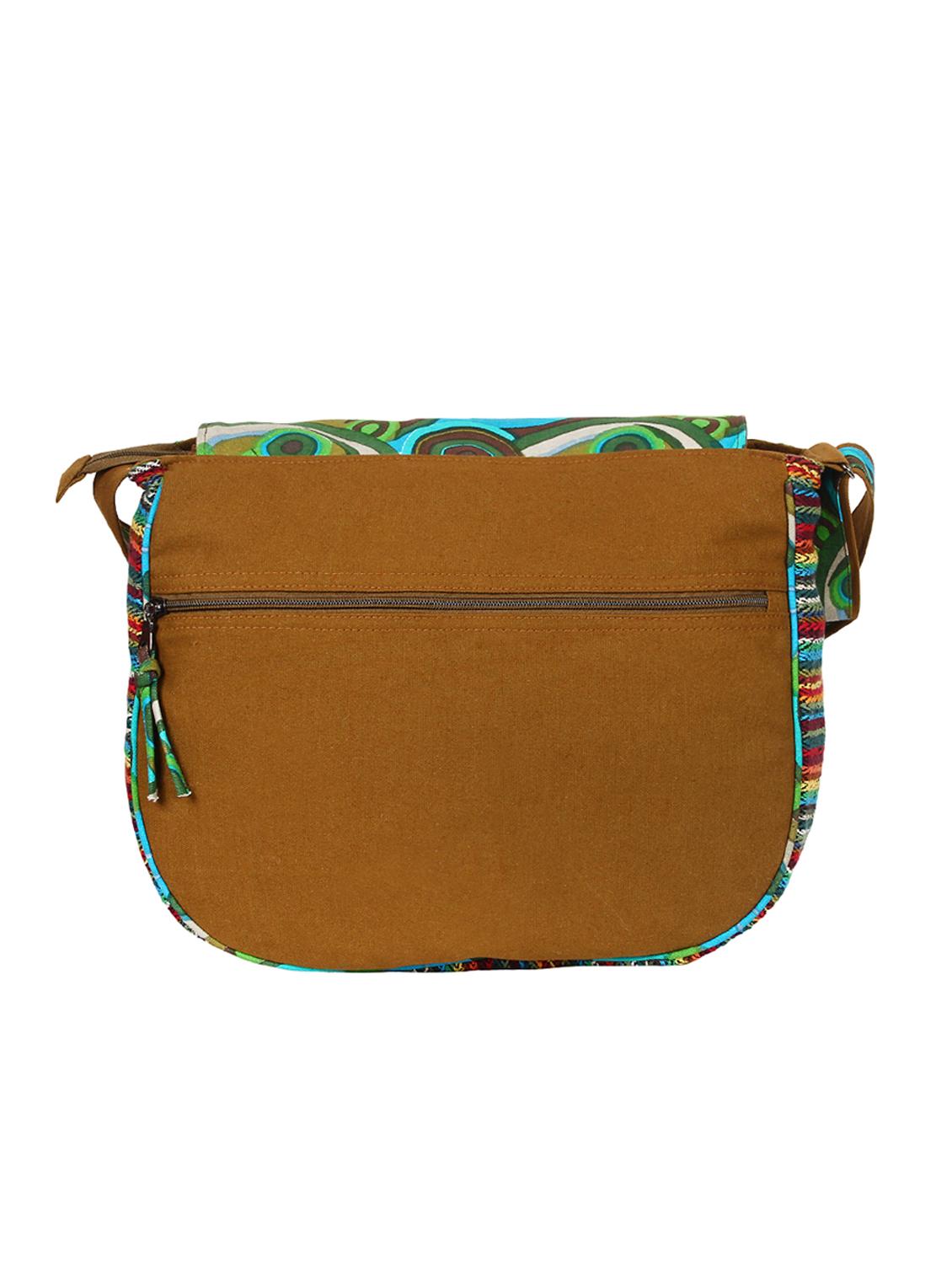 brown canvas regular sling bag - 15421031 - Zoom Image - 2