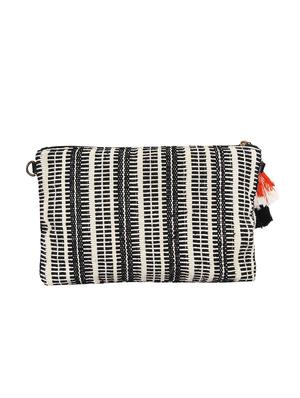 black cotton messenger sling bag - 15421033 - Standard Image - 2