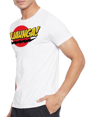 white polyester chest print t-shirt - 15421216 - Standard Image - 2