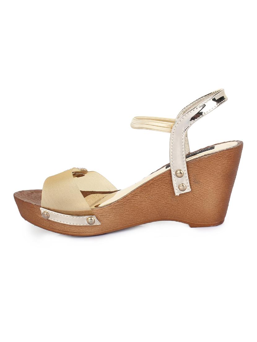 gold back strap wedges - 15425815 - Zoom Image - 2