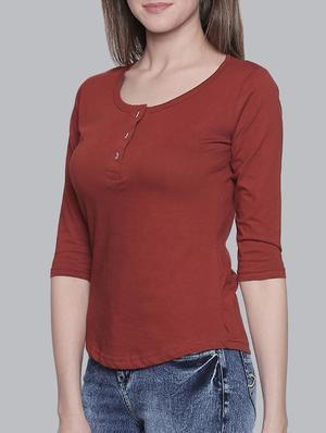 solid henley tee - 15425987 - Standard Image - 2