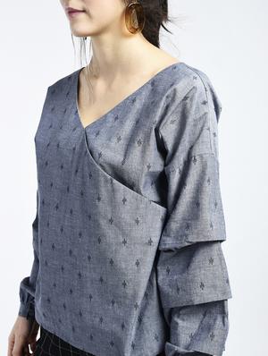 tie-back tiered sleeve top - 15426413 - Standard Image - 2