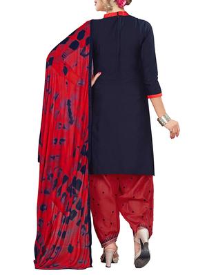 Embroidered semi-stitched salwar suit - 15426726 - Standard Image - 2