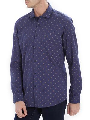 blue cotton casual shirt - 15427033 - Standard Image - 2