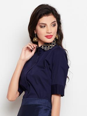 Zari Work Slim Fit Collar Shirt - 15427056 - Standard Image - 2
