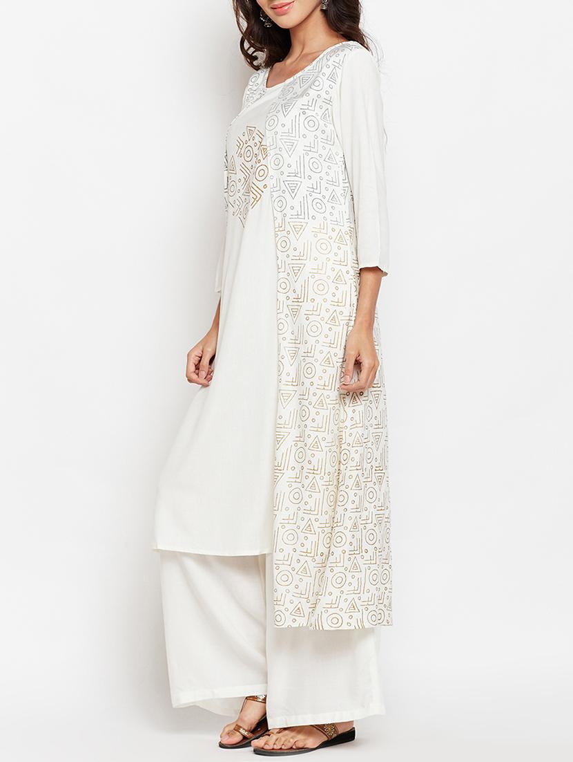 Layered block print kurta - 15427080 - Zoom Image - 2