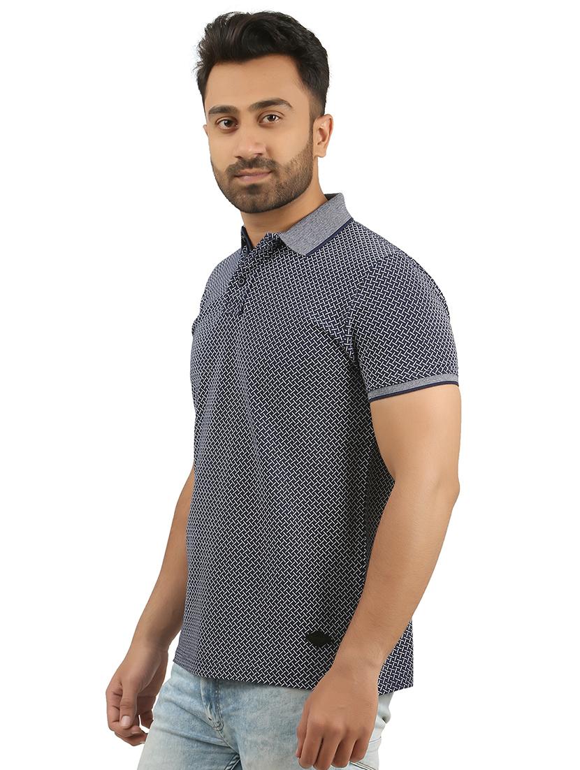 blue cotton all over print tshirt - 15427302 - Zoom Image - 2