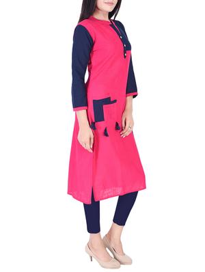 straight color block kurta - 15427468 - Standard Image - 2