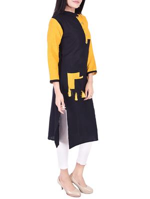 straight color block kurta - 15427476 - Standard Image - 2