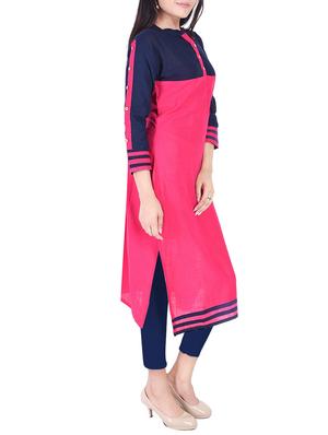 straight color block kurta - 15427477 - Standard Image - 2