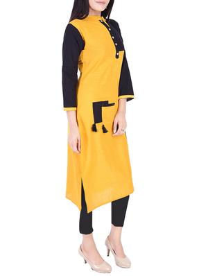 straight color block kurta - 15427479 - Standard Image - 2