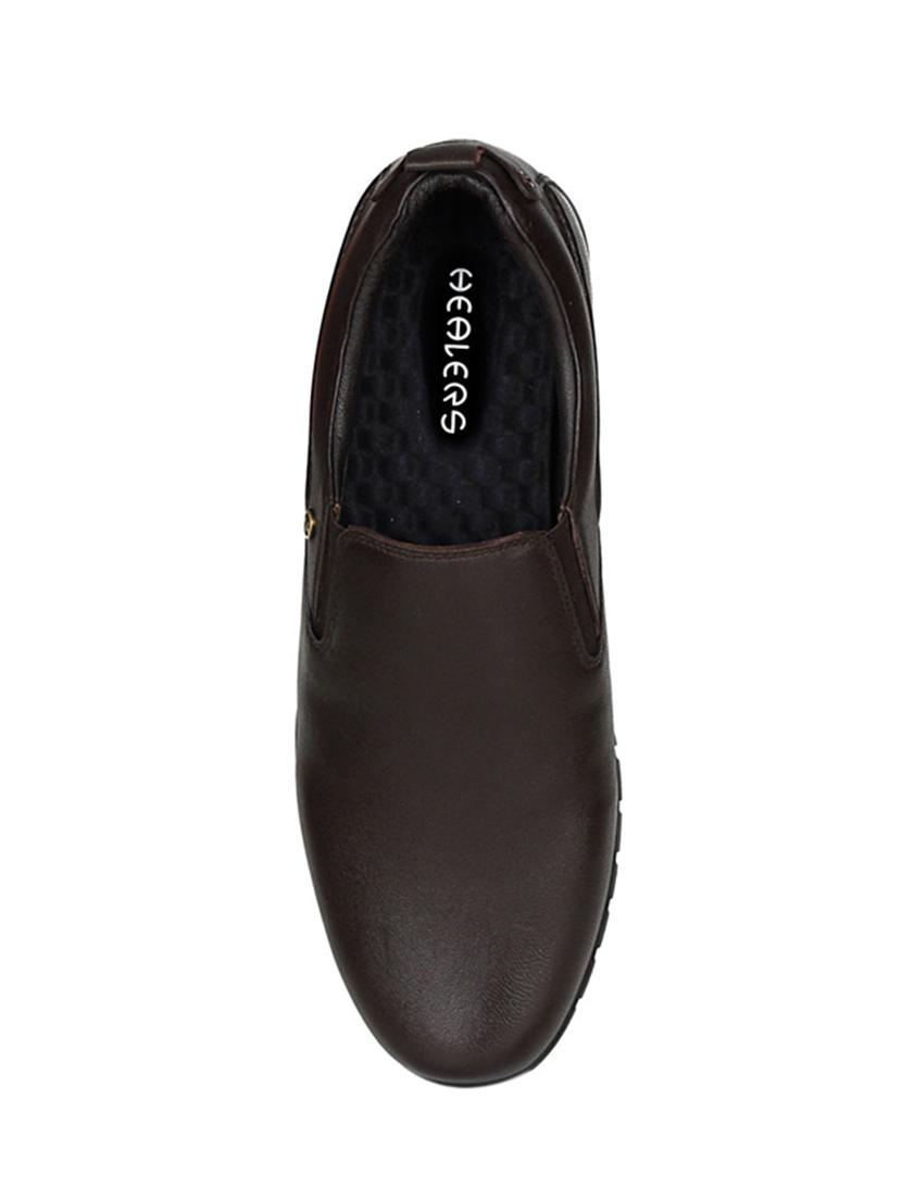 brown Leather formal slip ons - 15428063 - Zoom Image - 5