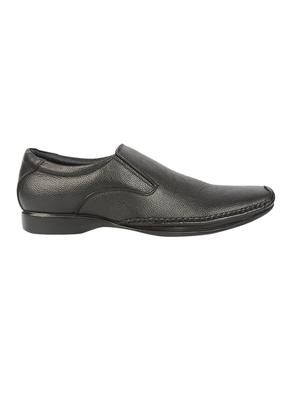 black Leather formal slip ons - 15428069 - Standard Image - 2