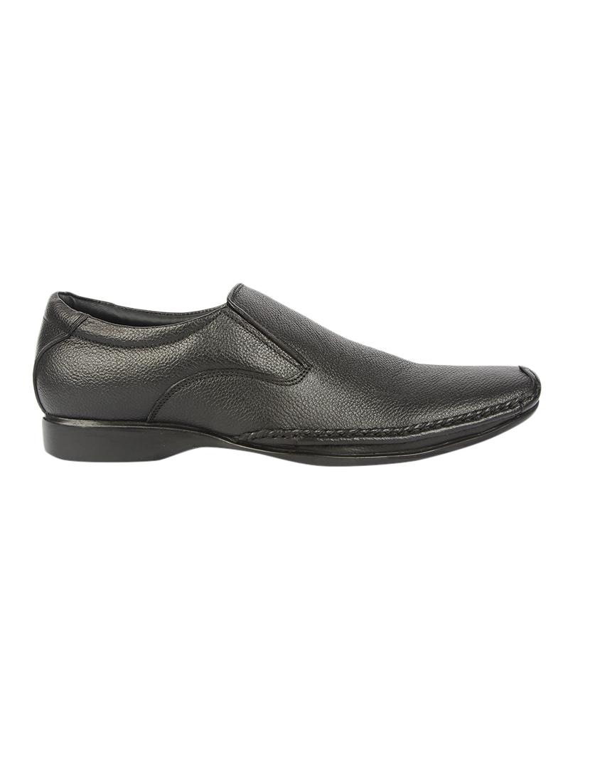 black Leather formal slip ons - 15428069 - Zoom Image - 2