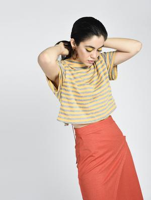 bow tie split back crop top - 15428269 - Standard Image - 2