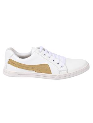 white leatherette lace up sneakers - 15429074 - Standard Image - 2