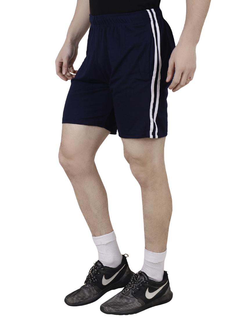 navy blue cotton blend shorts - 15429079 - Zoom Image - 2