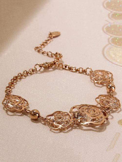 gold metal links bracelet - 15429157 - Standard Image - 1