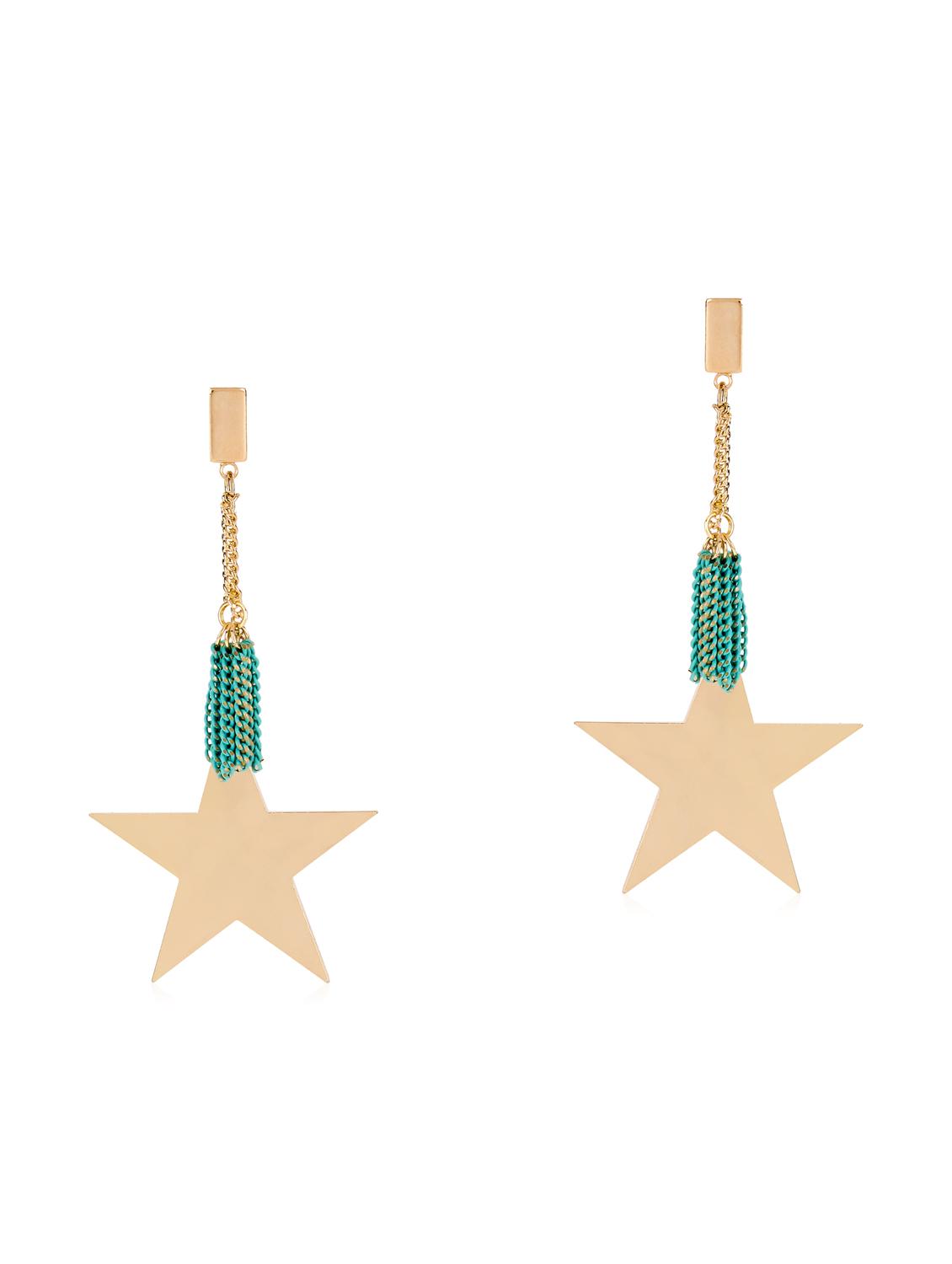green metal drop earrings - 15429219 - Zoom Image - 2