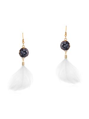 white metal drop earrings - 15429237 - Standard Image - 2