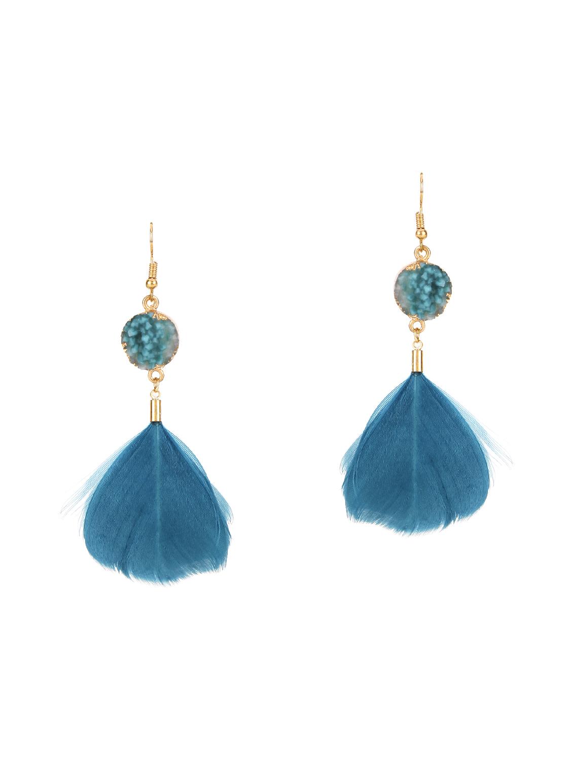 blue metal drop earrings - 15429240 - Zoom Image - 2