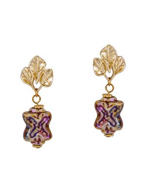 multi colored metal drop earrings - 15429257 - Standard Image - 2