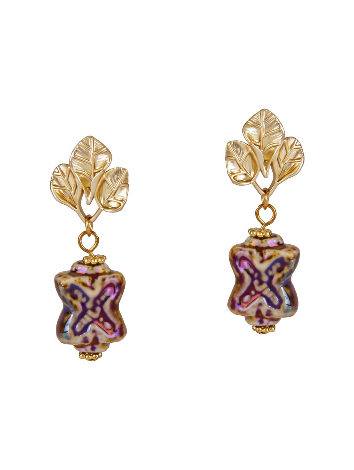 multi colored metal drop earrings - 15429257 - Zoom Image - 2