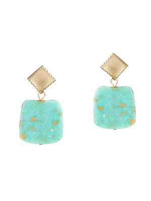 blue metal drop earrings - 15429259 - Standard Image - 2
