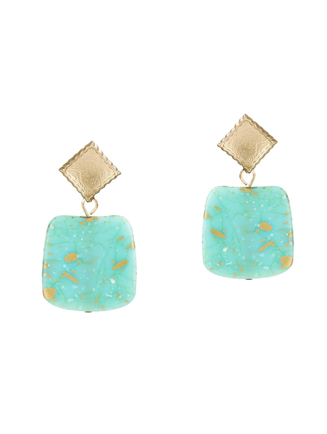 blue metal drop earrings - 15429259 - Zoom Image - 2