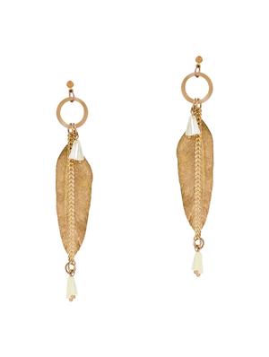 gold metal drop earrings - 15429260 - Standard Image - 2