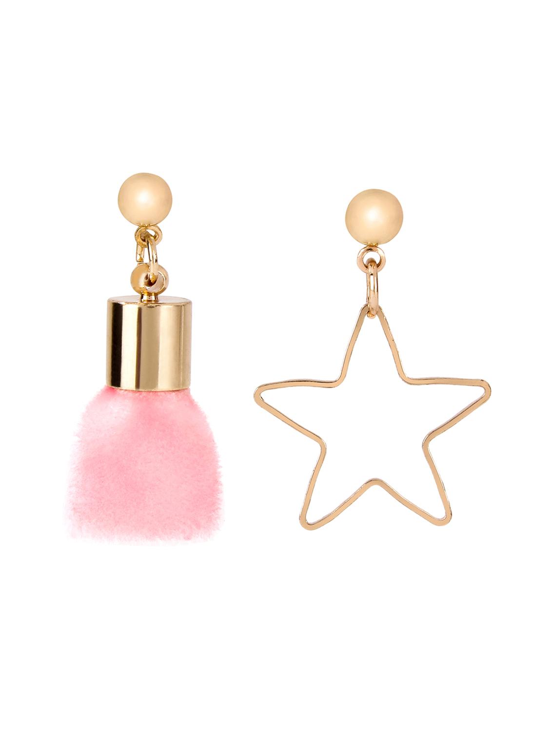 pink metal drop earrings - 15429264 - Zoom Image - 2