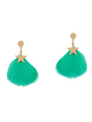 green metal drop earrings - 15429269 - Standard Image - 2