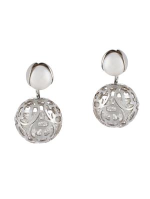 silver metal drop earrings - 15429281 - Standard Image - 2