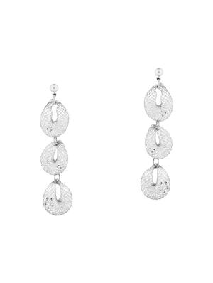 silver metal drop earrings - 15429304 - Standard Image - 2