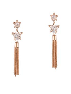 copper metal drop earrings - 15429313 - Standard Image - 2