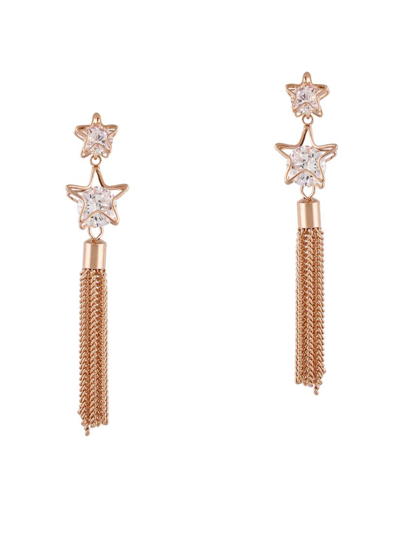 copper metal drop earrings - 15429313 - Zoom Image - 2