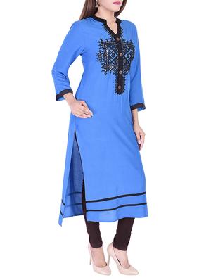 straight embroidered kurta - 15429535 - Standard Image - 2
