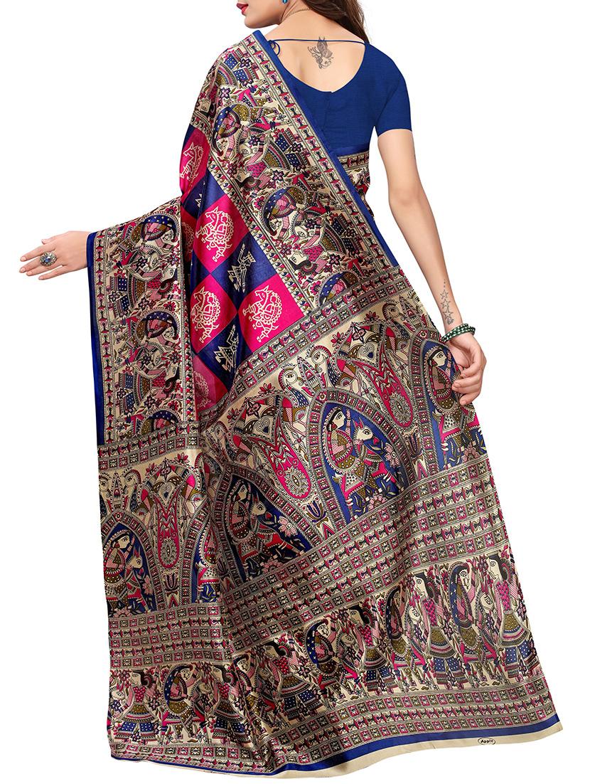 Madhubani Printed Saree with blouse - 15429561 - Zoom Image - 2