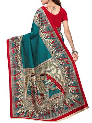 Madhubani Printed bordered Saree with blouse - 15429567 - Standard Image - 2