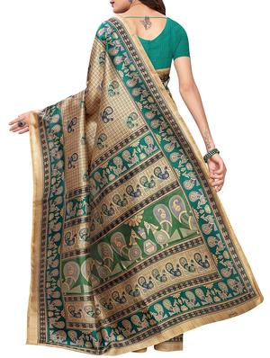 Conversational printed saree with blouse - 15429570 - Standard Image - 2