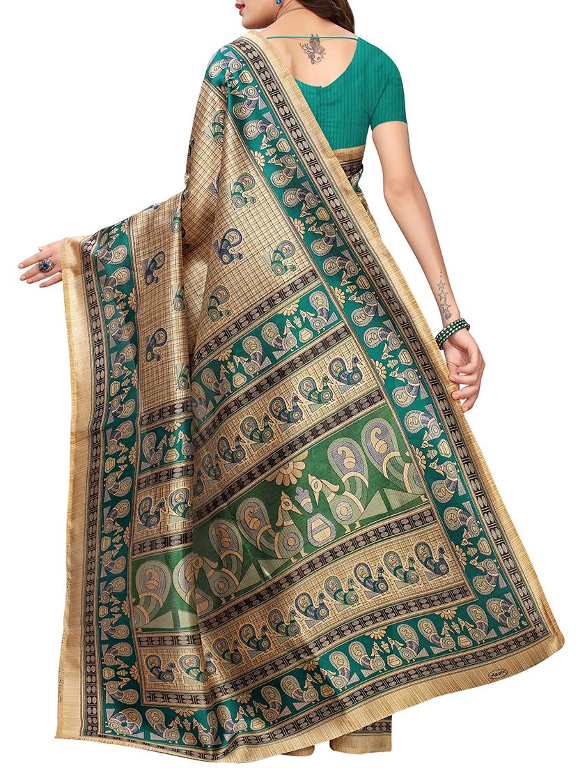 Conversational printed saree with blouse - 15429570 - Zoom Image - 2