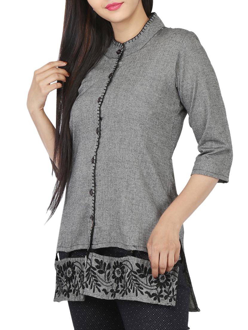 embroidered shirt tunic - 15429671 - Zoom Image - 2