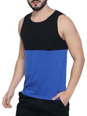 blue cotton color block t-shirt - 15429687 - Standard Image - 2