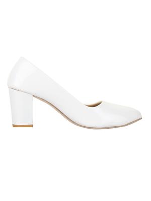 white slip on pumps - 15429981 - Standard Image - 2